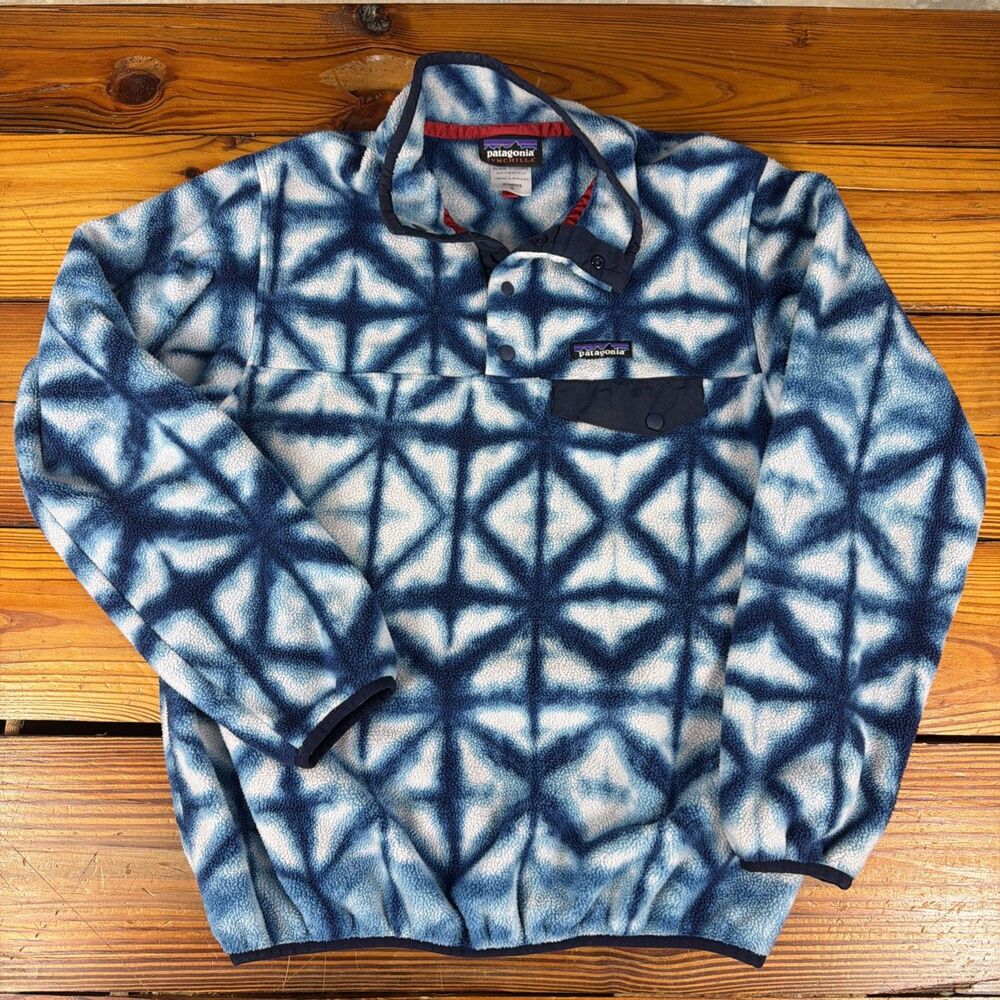 Patagonia Synchilla Snap-T Jacket Womens Medium Shibori Tie Dye Diamond